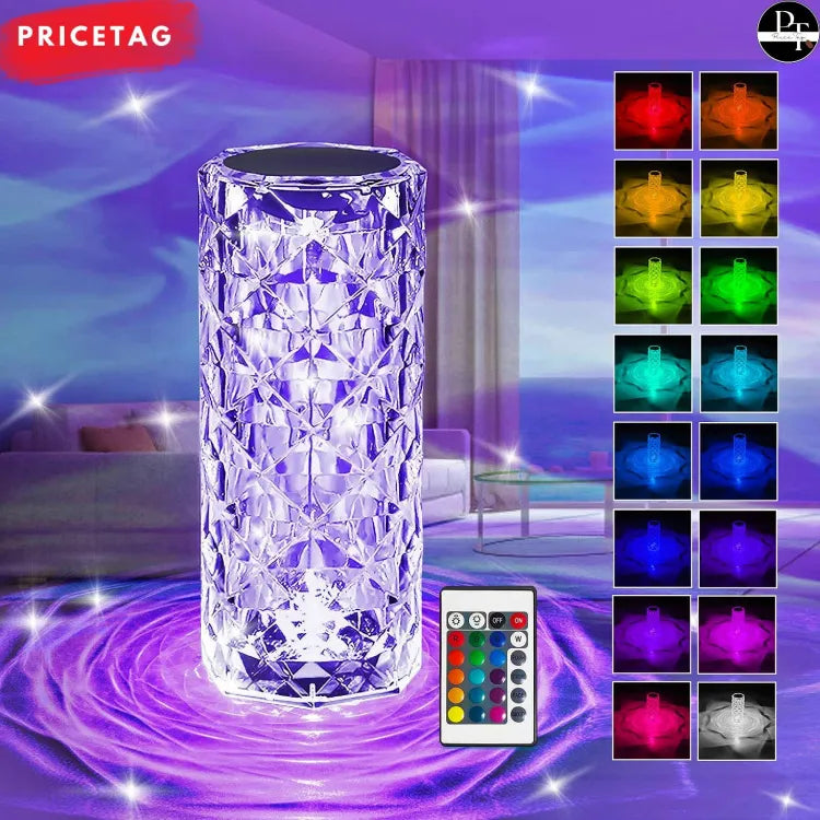 Crystal Diamond Table Lamp, 16 Color Changing Touch Lamp