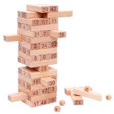 Jenga Number Wooden Stacking Tower Game for Kids & Adults